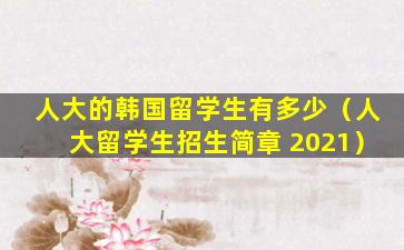 人大的韩国留学生有多少（人大留学生招生简章 2021）